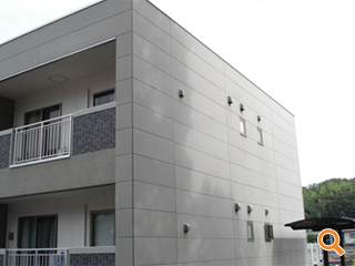共同住宅　外壁工事（ECP：アスロック留め45°・ナチュリアル ）　京都府
